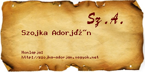 Szojka Adorján névjegykártya